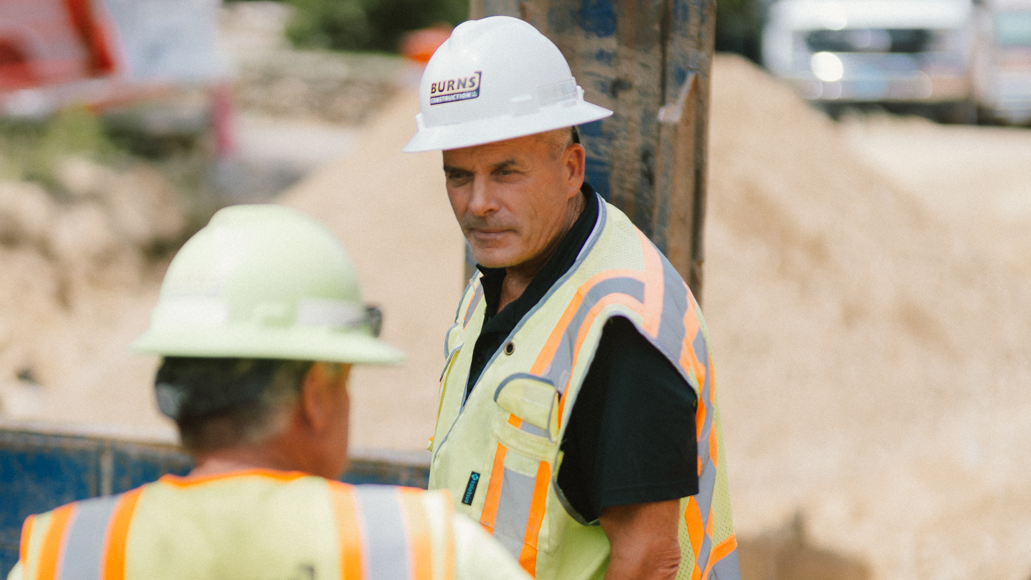 Burns Construction project managers planning on site